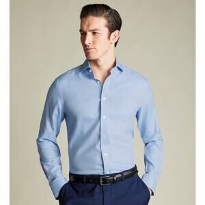 Charles Tyrwhitt non iron extra slim fit button front dress shirt 14 1/2x33